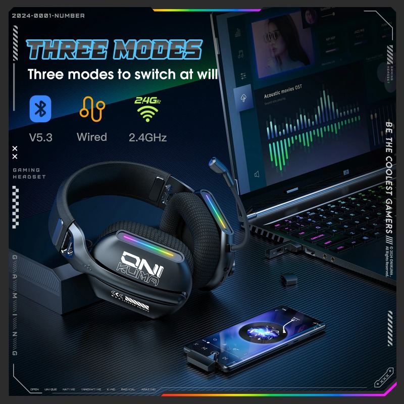 ONIKUMA GT808 Wireless Gaming  - đánh giá và giá Contact Pickup Mic