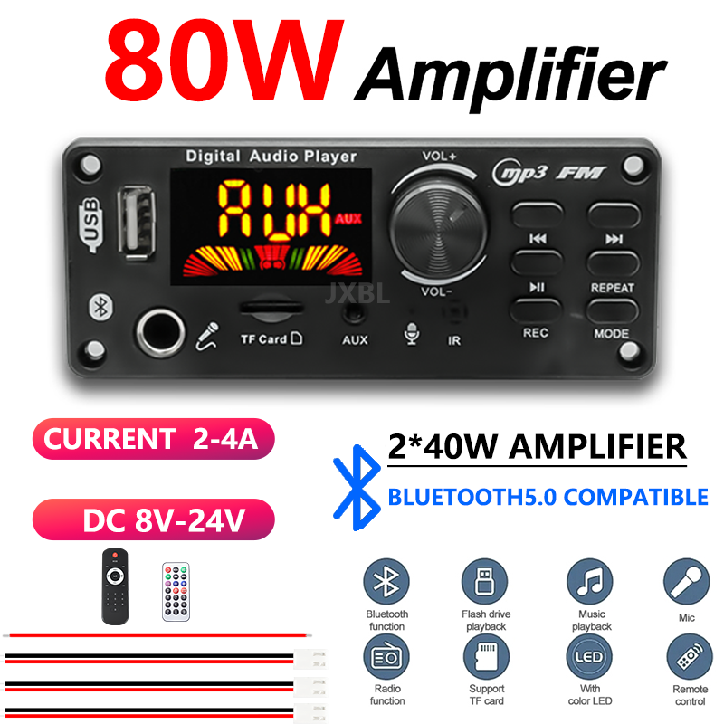 80W Bluetooth 5.0 MP3 Decoder  - đánh giá và giá Audio Music Play
